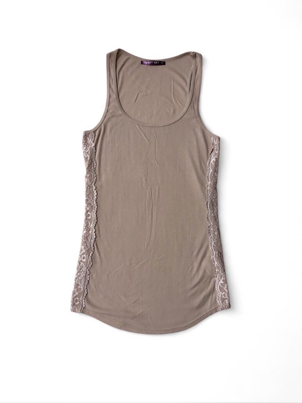Smart Set y2k side lace trim tank top